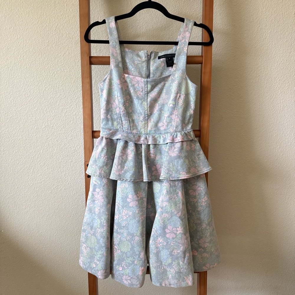 Marc Jacobs Pastel Floral Peplum Dress for  - Mint and Pink